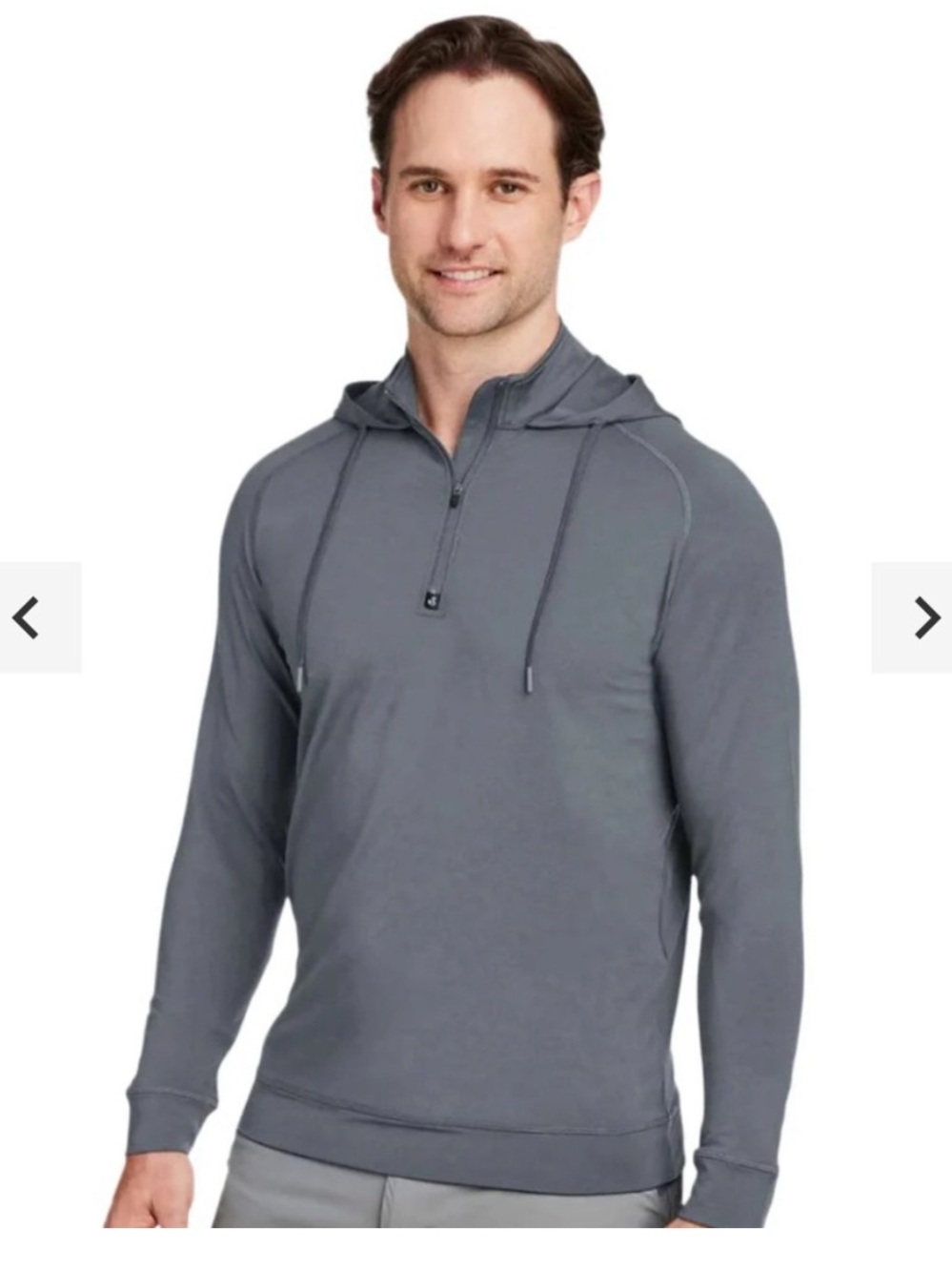 Men’s Swannies Vandyke Golf Hoodie in grey. Country club logo